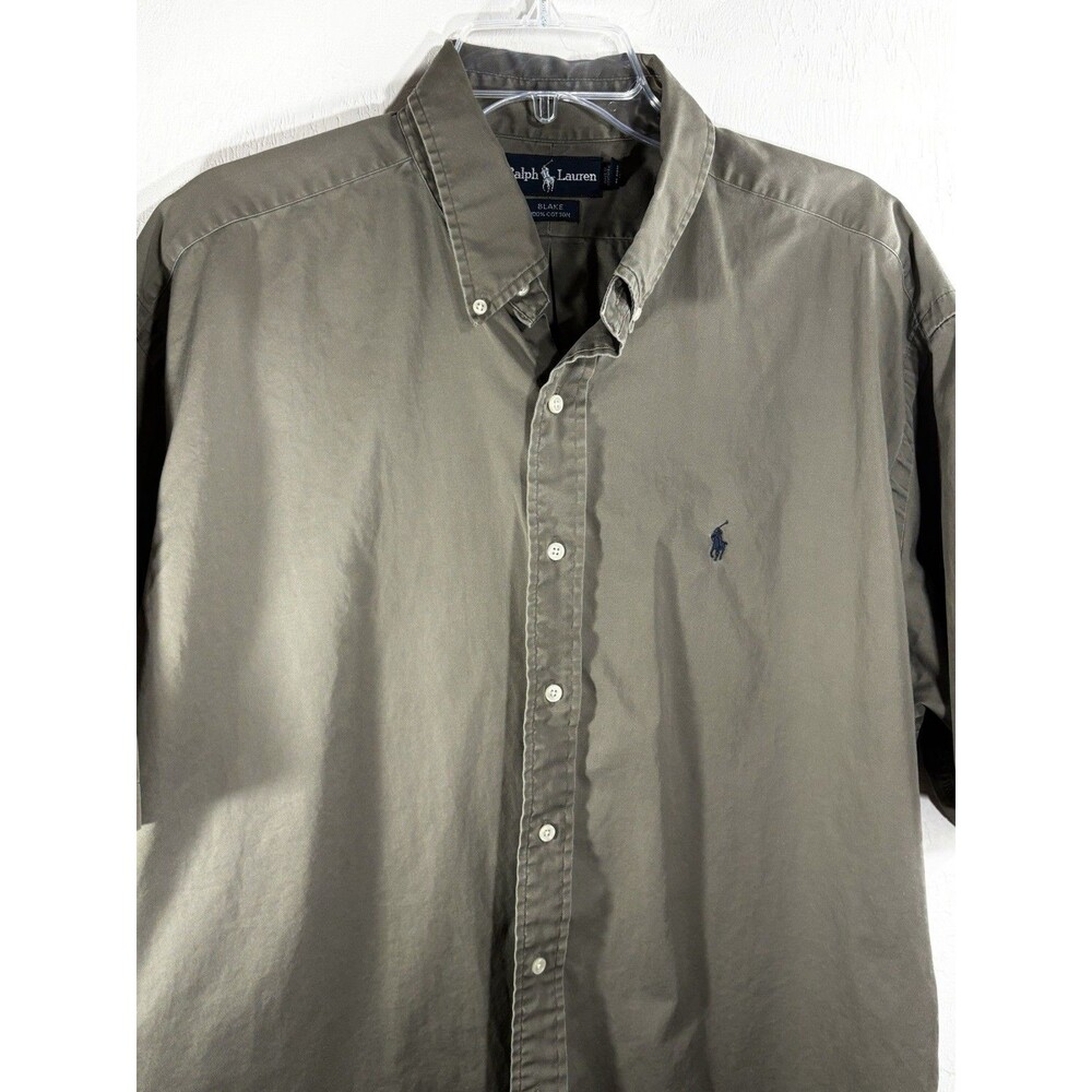 Polo Ralph Lauren Blake Gray Ish Khaki Button Down Size XL Mens Cotton Shirt